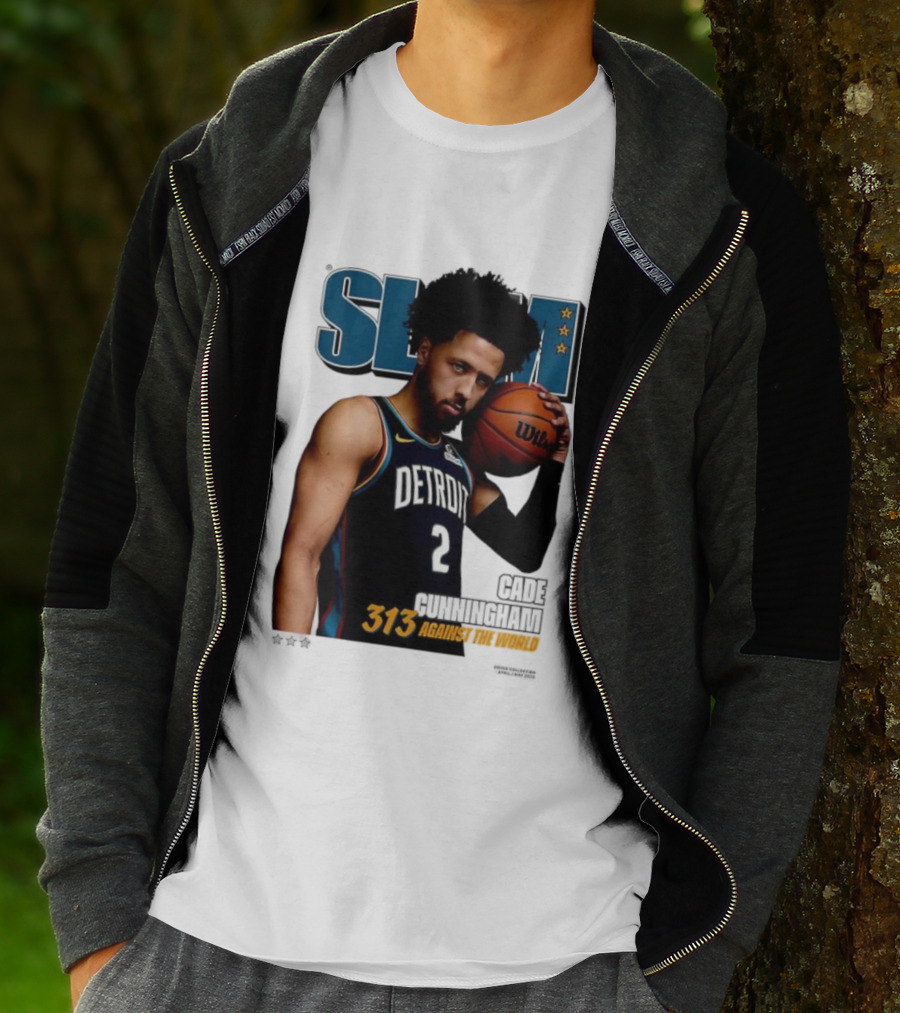 Slam Cade Cunningham Detroit Pistons 313 Against The World T-Shirt