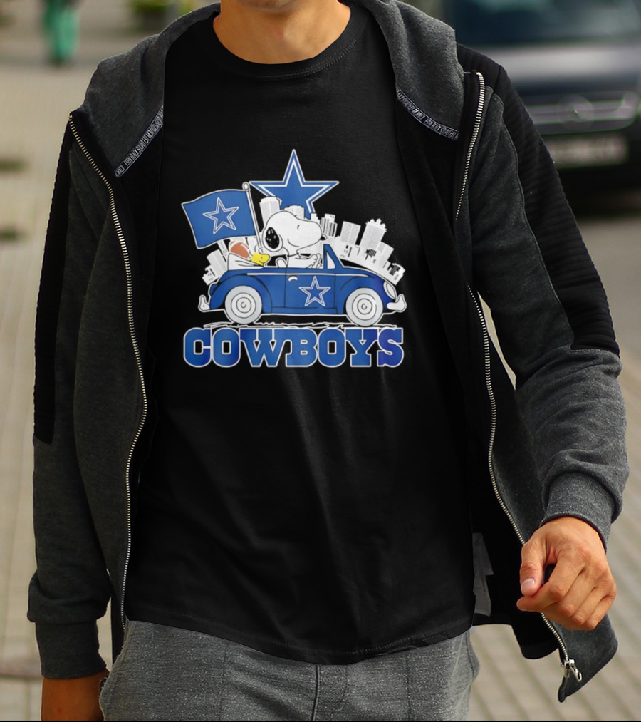 Dallas Cowboys Snoopy Woodstock Car Ride T-Shirt