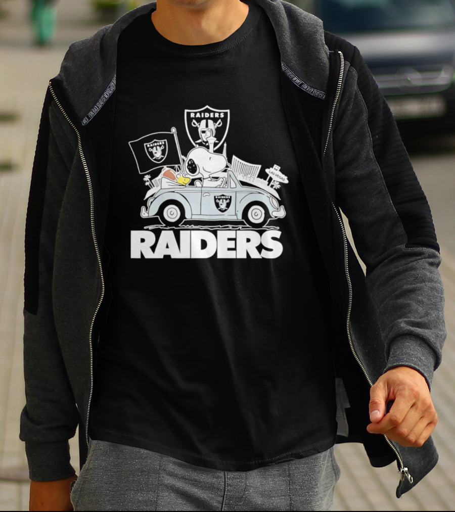 Peanuts Las Vegas Raiders Welcome To The Pound Driving Car Raiders Football Snoopy T-Shirt
