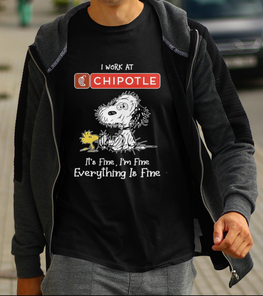 Snoopy Woodstock Chipotle Everything Is Fine T-Shirt