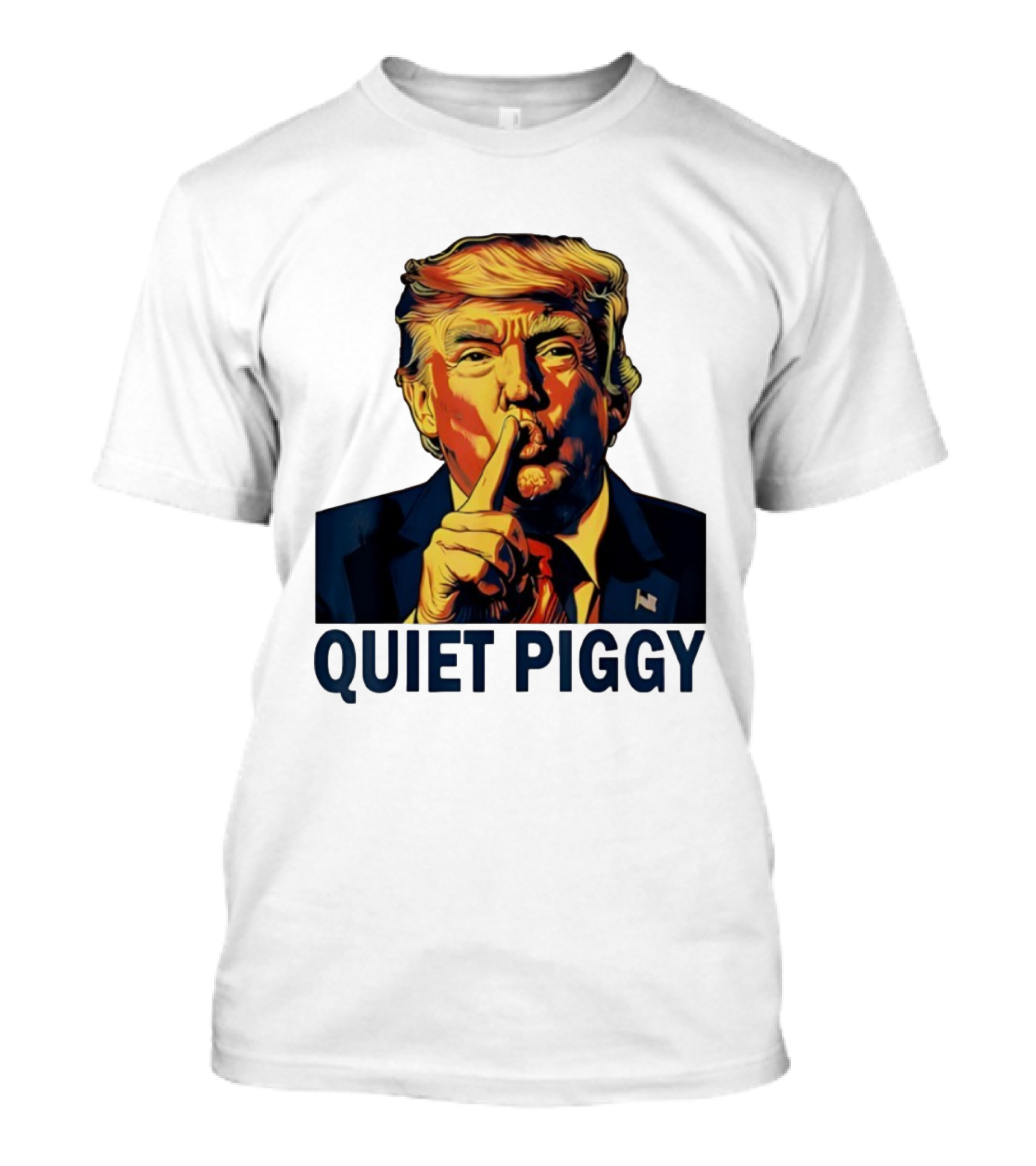 QUIET PIGGY Shushing Gesture T-Shirt