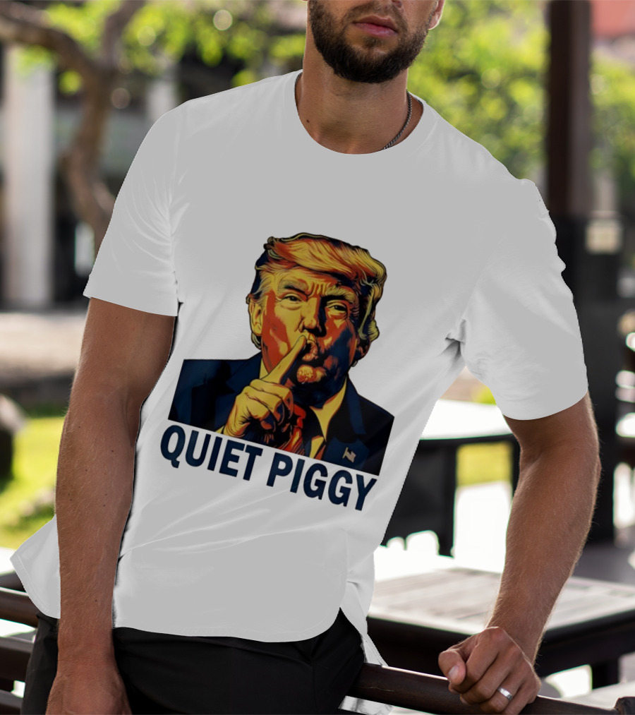 QUIET PIGGY Shushing Gesture T-Shirt