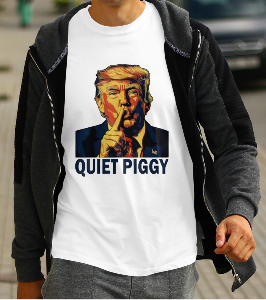 QUIET PIGGY Shushing Gesture T-Shirt