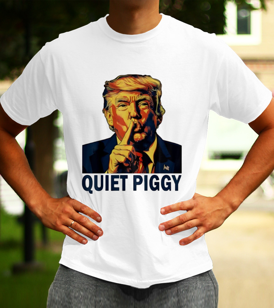 QUIET PIGGY Shushing Gesture T-Shirt