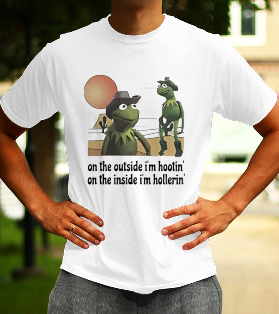 Kermit The Frog Cowboy Hootin Hollerin Desert Scene T-Shirt