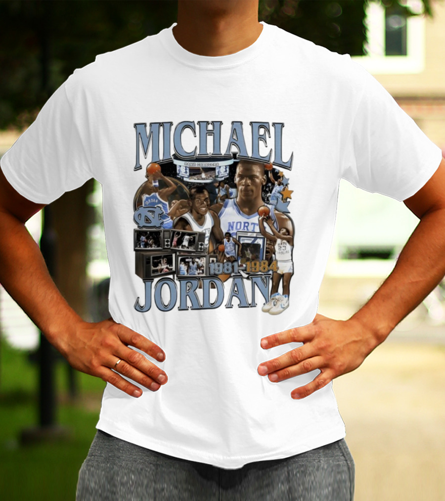 Michael Jordan UNC Tar Heels 1981-1984 Basketball Legend T-Shirt