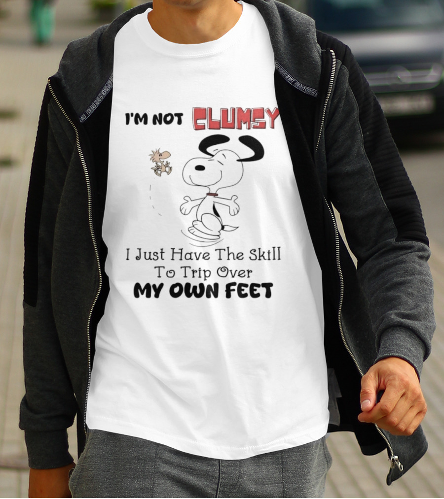 Snoopy Woodstock Not Clumsy Just Skilled At Tripping Over My Own Feet T-Shirt