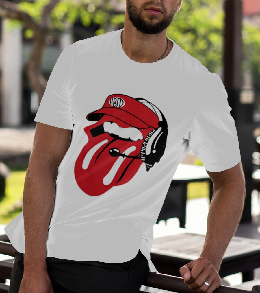 Red Hat Tongue Out Georgia Football Headset T-Shirt
