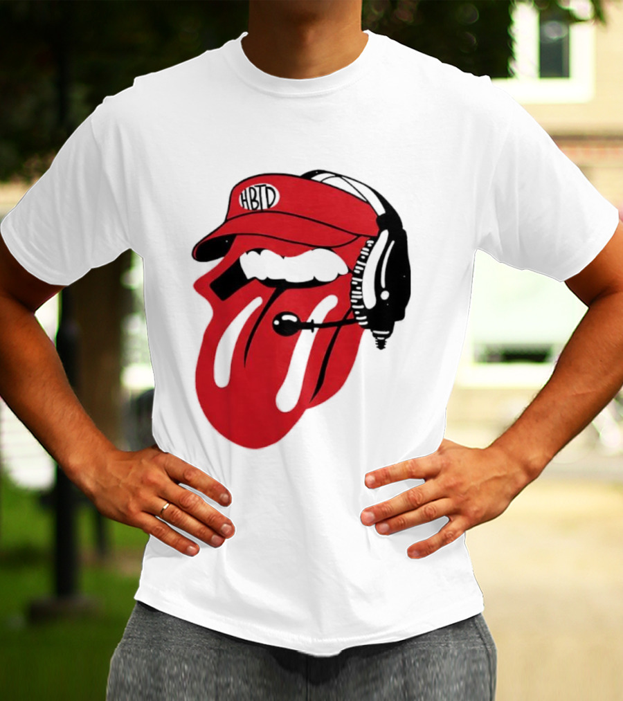 Red Hat Tongue Out Georgia Football Headset T-Shirt