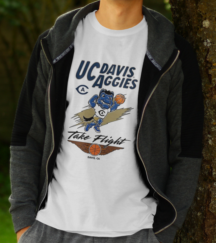 UC Davis Aggies Basketball Mascot Take Flight Davis CA T-Shirt