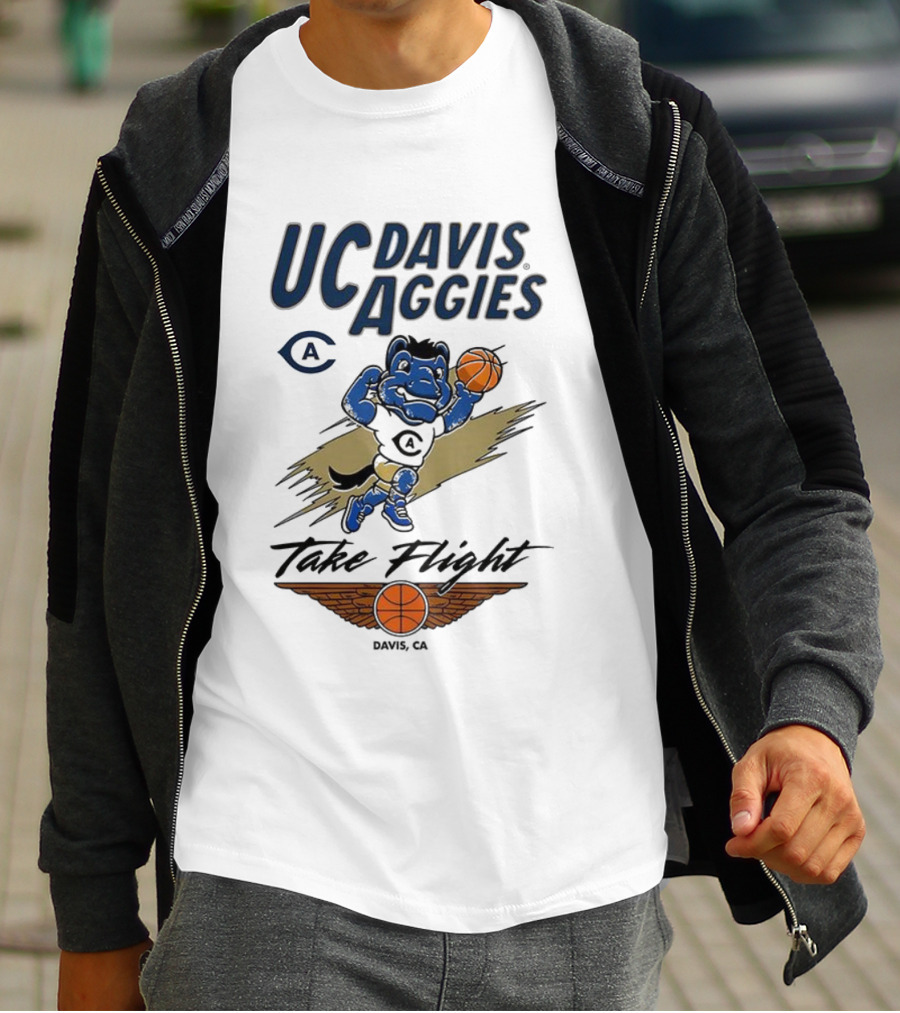 UC Davis Aggies Basketball Mascot Take Flight Davis CA T-Shirt