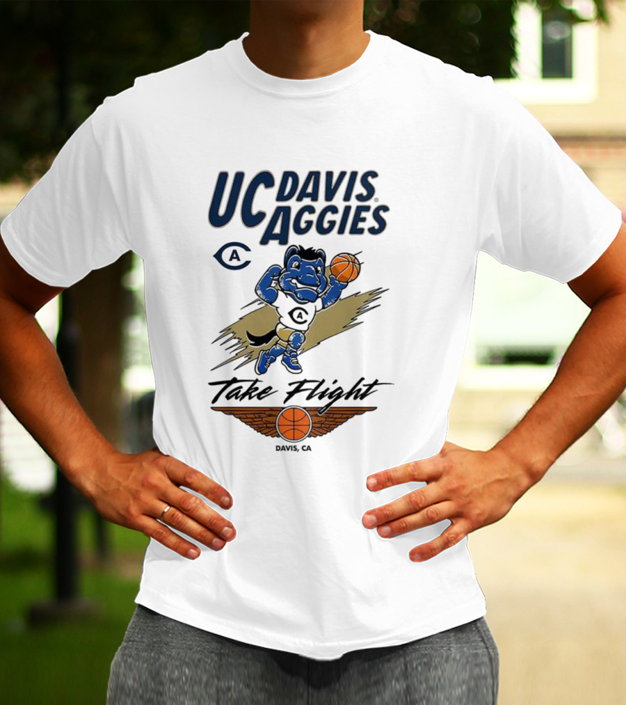 UC Davis Aggies Basketball Mascot Take Flight Davis CA T-Shirt