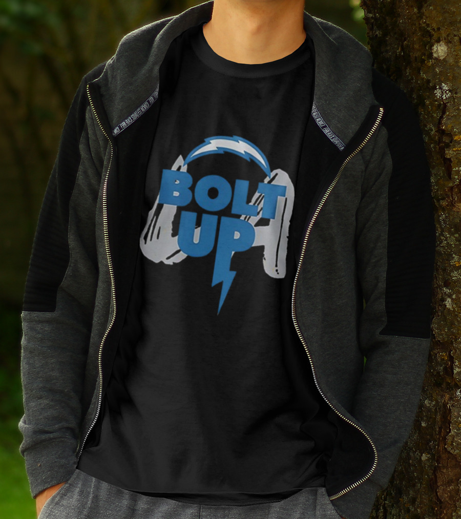 Los Angeles Chargers Bolt Up Power Football Symbol T-Shirt
