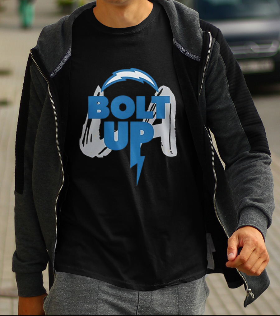 Los Angeles Chargers Bolt Up Power Football Symbol T-Shirt