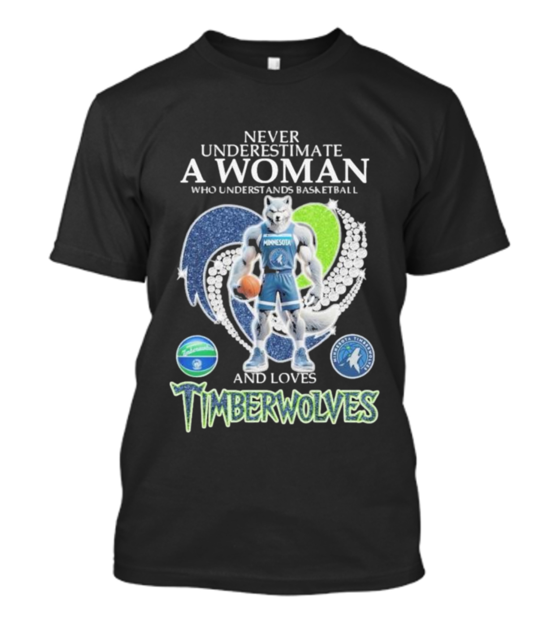 Never Underestimate A Woman Who Understands Basketball And Loves Minnesota Timberwolves T-Shirt