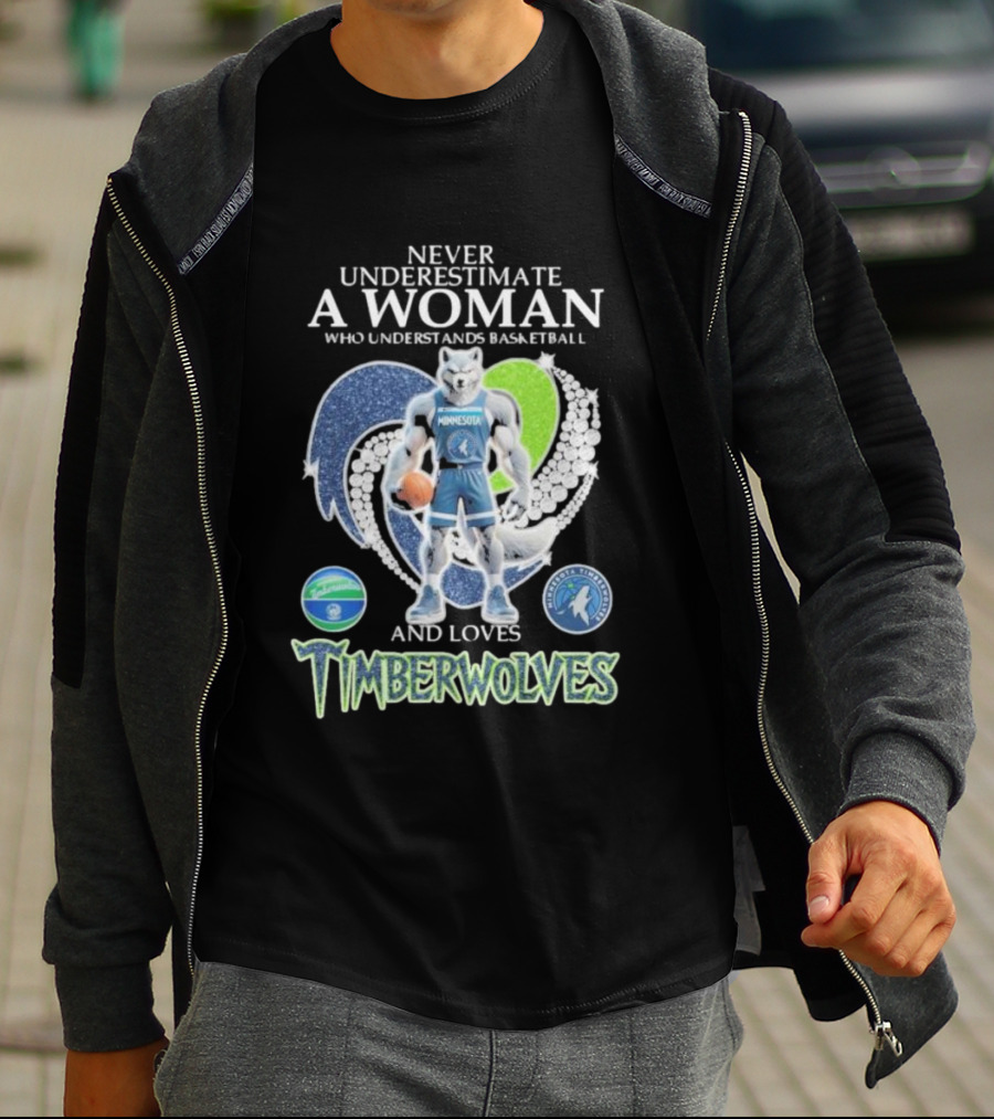 Never Underestimate A Woman Who Understands Basketball And Loves Minnesota Timberwolves T-Shirt