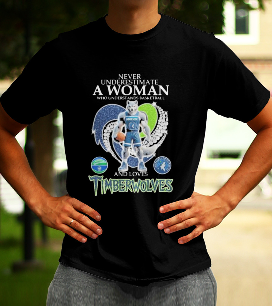 Never Underestimate A Woman Who Understands Basketball And Loves Minnesota Timberwolves T-Shirt