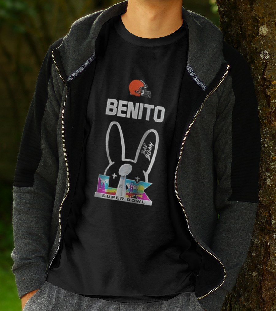 Cleveland Browns Benito Bad Bunny Super Bowl LIV Iconic Signature T-Shirt
