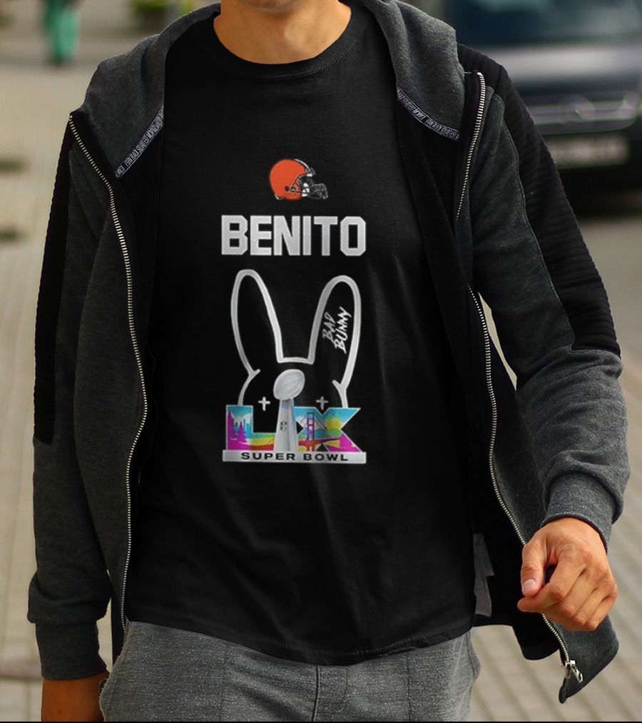 Cleveland Browns Benito Bad Bunny Super Bowl LIV Iconic Signature T-Shirt