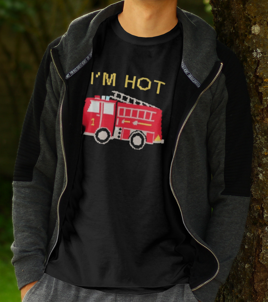 I'm Hot Firetruck Number 1 Red Ladder Truck T-Shirt
