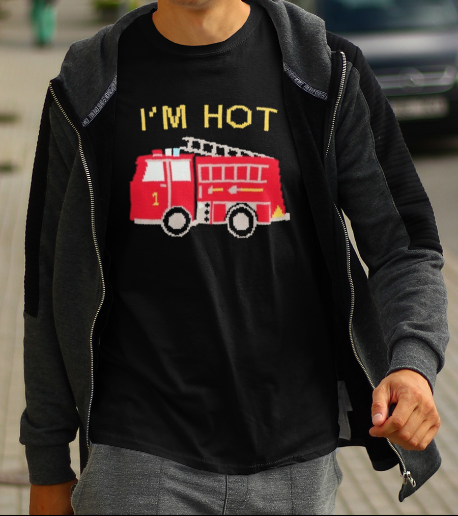 I'm Hot Firetruck Number 1 Red Ladder Truck T-Shirt