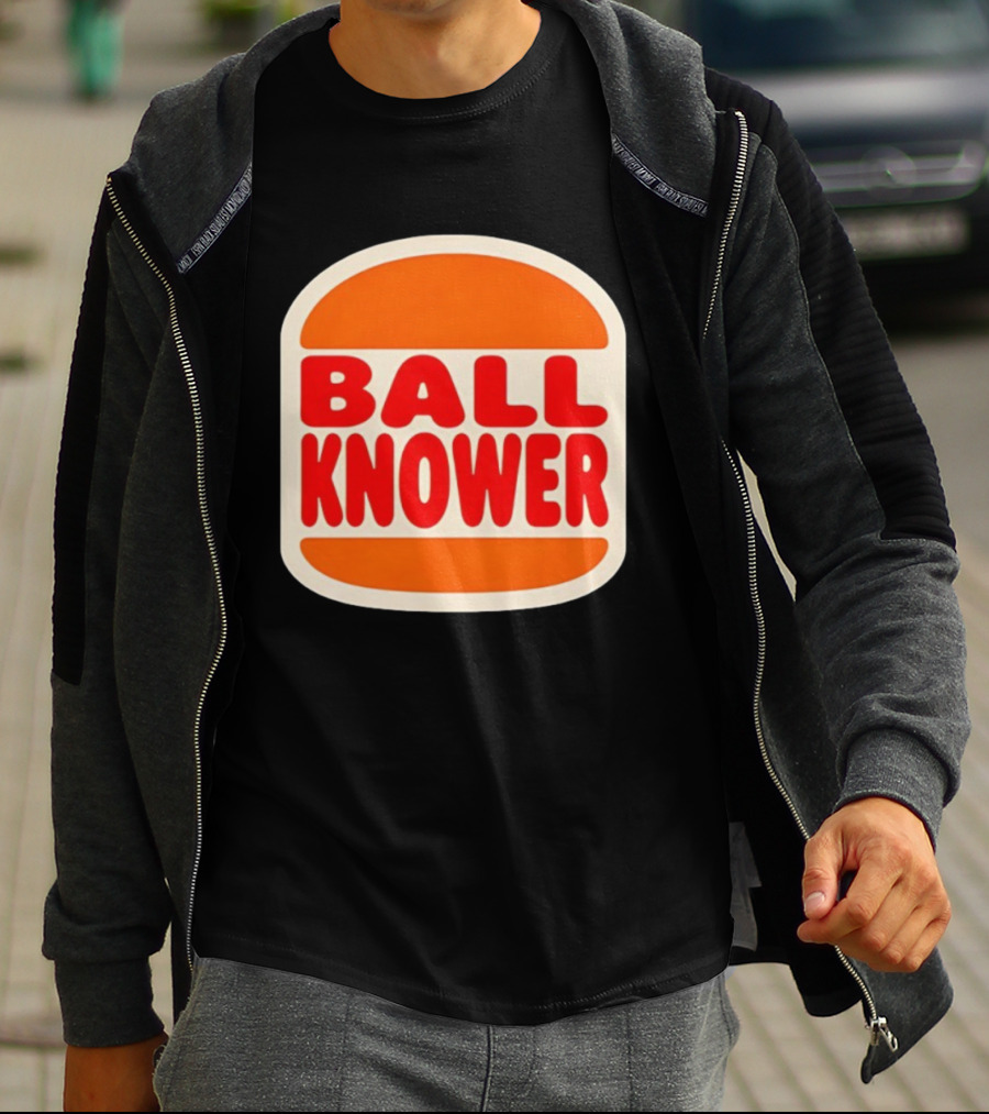 Ball Knower Parody Fast Food Logo T-Shirt