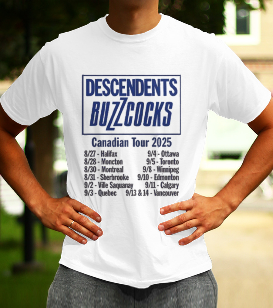 Descendents Buzzcocks Canadian Tour 2025 Halifax To Vancouver Concert Dates T-Shirt