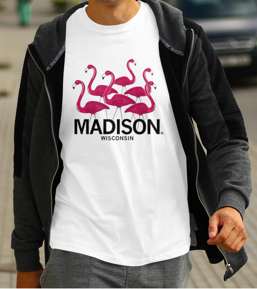 Madison Wisconsin Pink Flamingos T-Shirt
