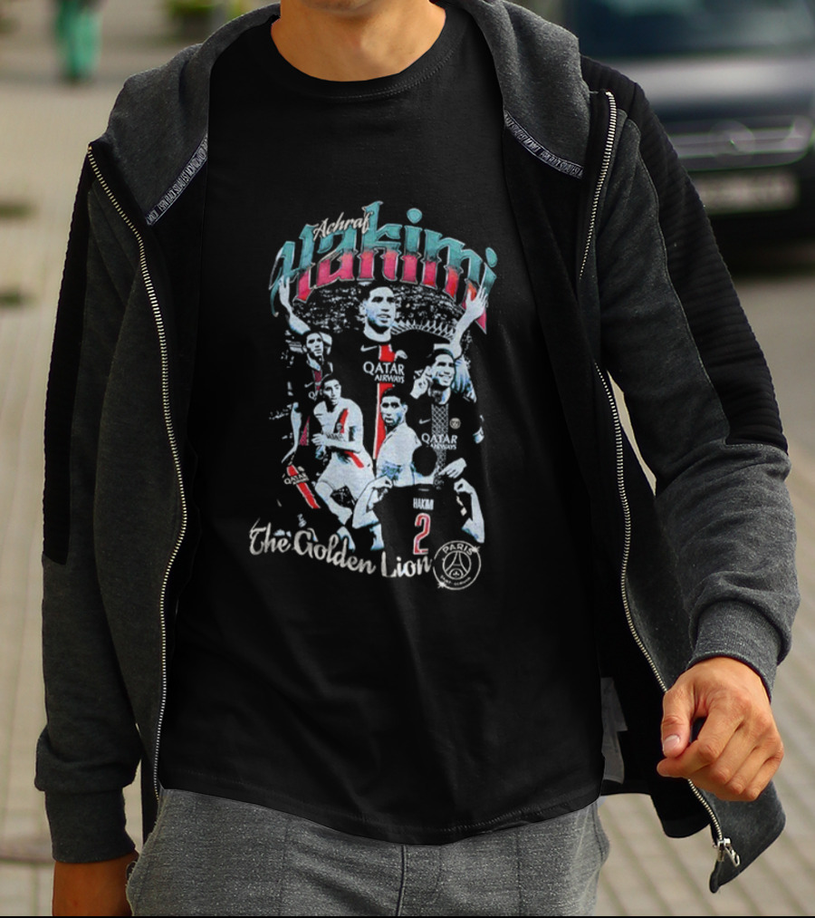 Achraf Hakimi The Golden Lion PSG Number 2 Qatar Paris Saint-Germain FC T-Shirt