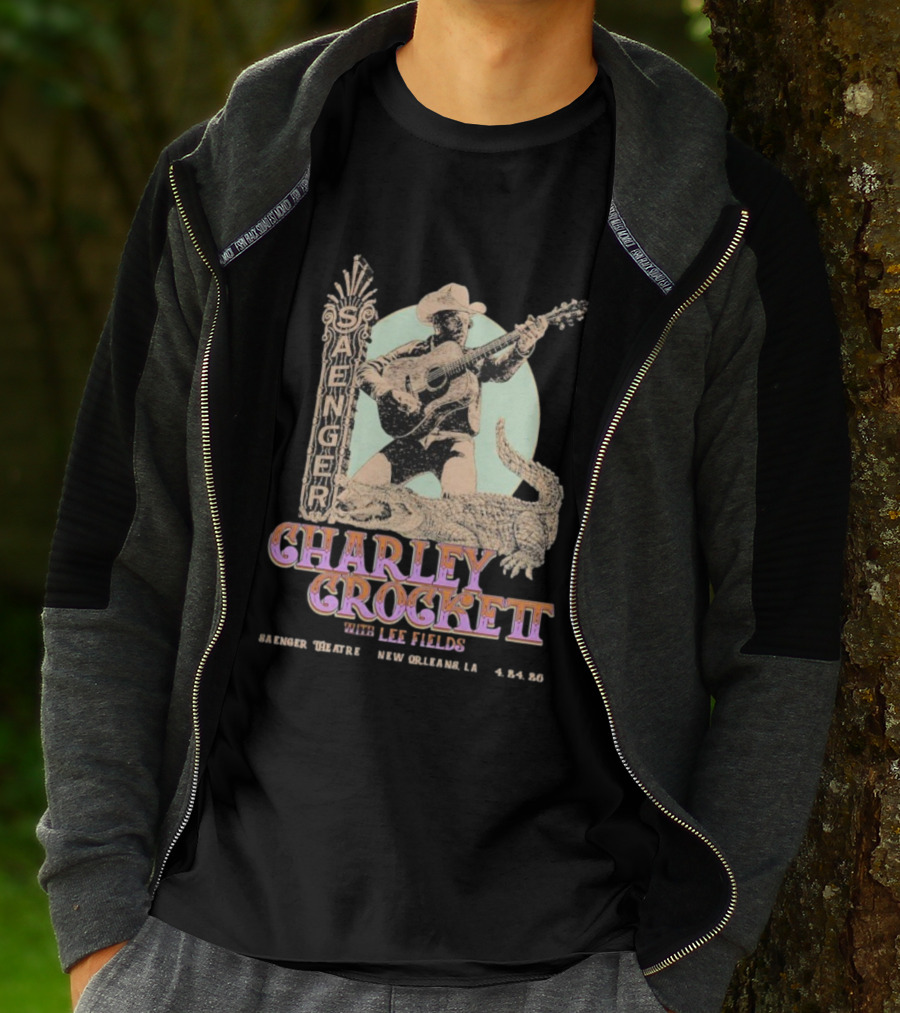 Saenger Theatre New Orleans April 24 2026 Charley Crockett With Leon Fields T-Shirt