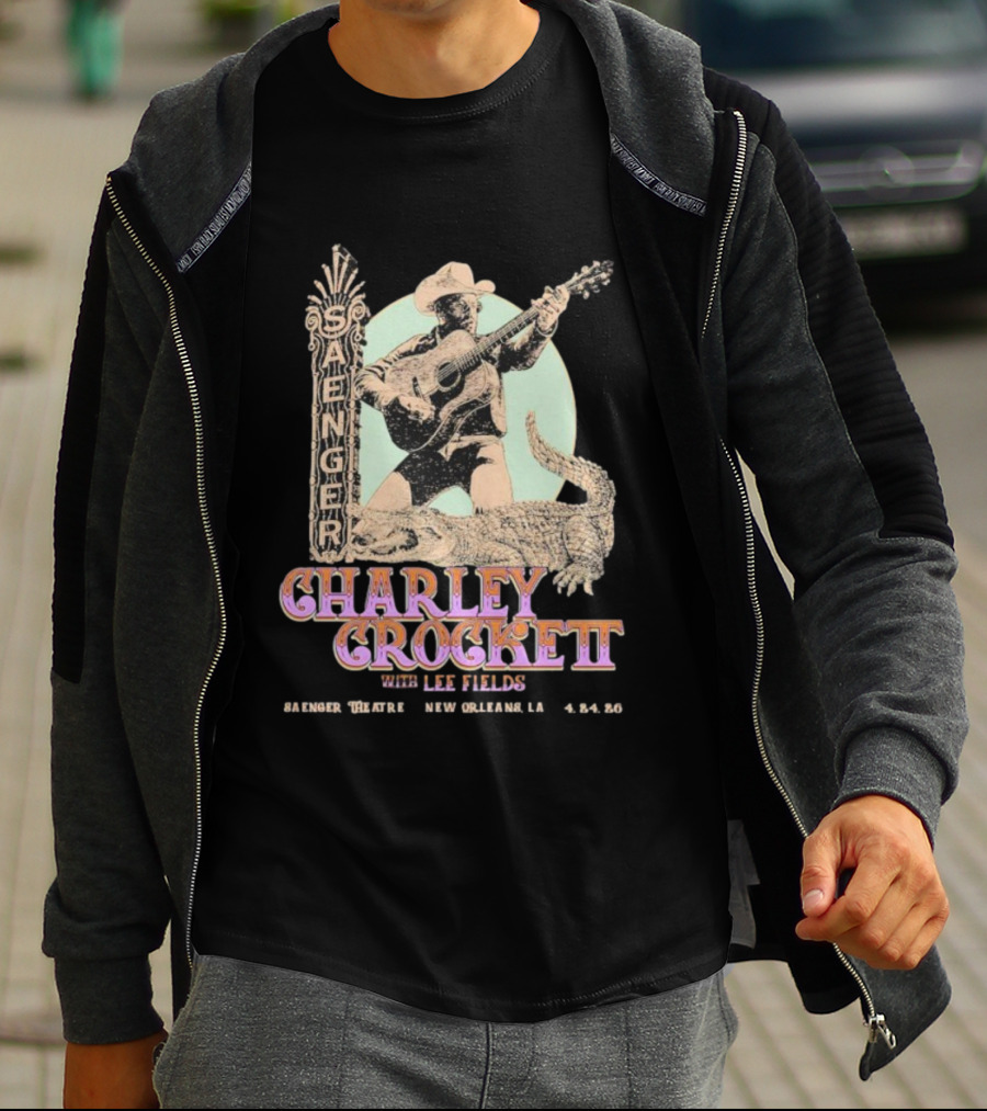 Saenger Theatre New Orleans April 24 2026 Charley Crockett With Leon Fields T-Shirt