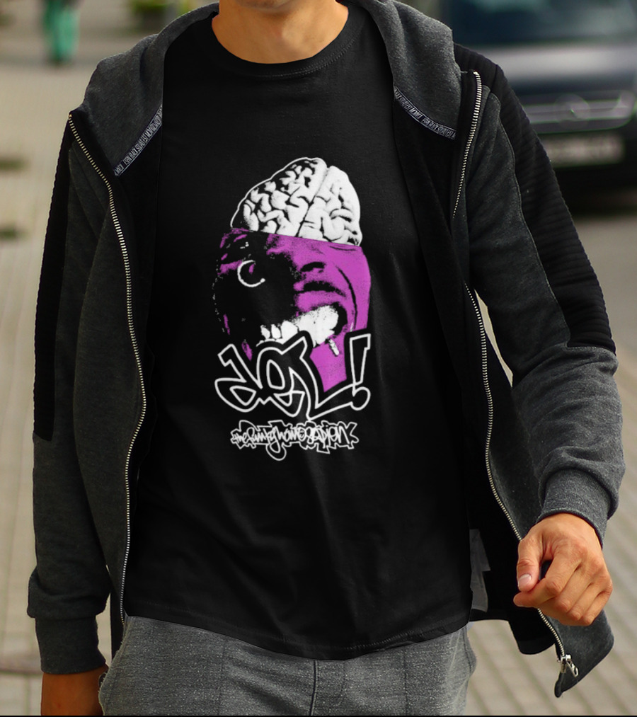 DEL Both Sides Of The Brain Face And Brain Graphic T-Shirt