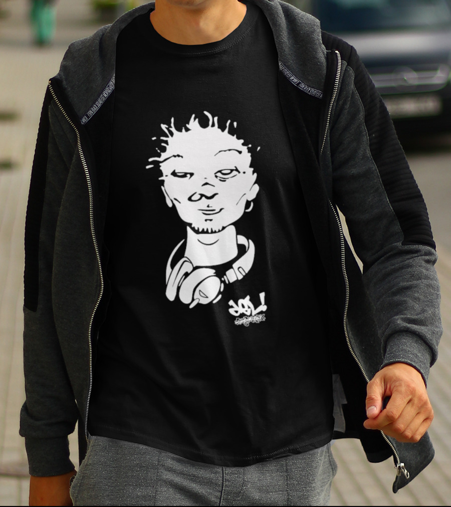 Del Face Headphones Graffiti Art T-Shirt