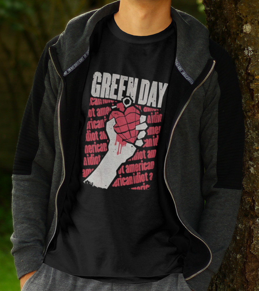 Green Day American Idiot Heart Hand Grenade T-Shirt