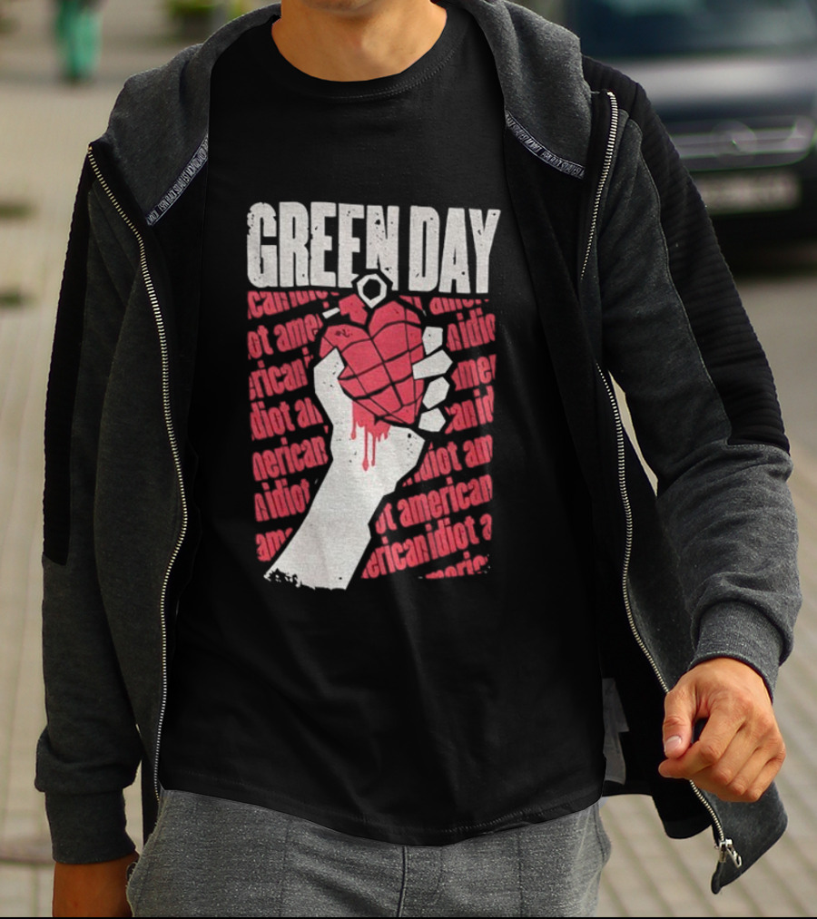 Green Day American Idiot Heart Hand Grenade T-Shirt