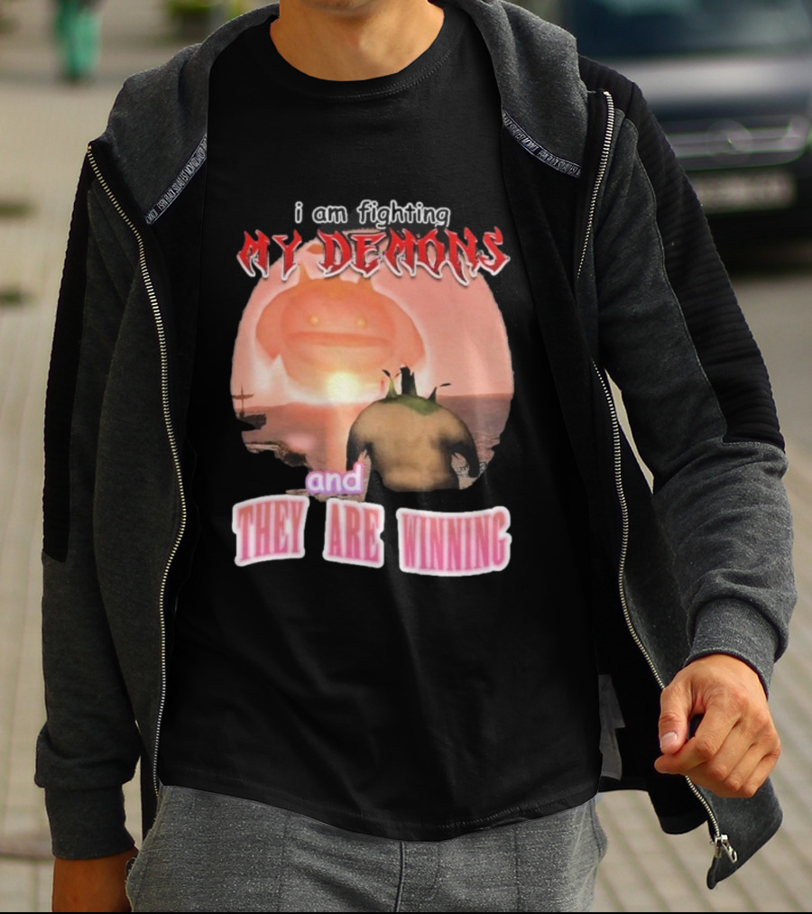 I Am Fighting My Demons And They Are Winning Goobie Iconic Meme T-Shirt