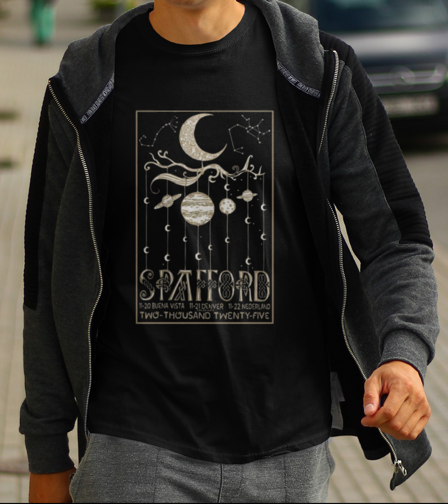 Spafford Colorado 2025 Tour November 20-22 Decor Design With Moon And Stars T-Shirt