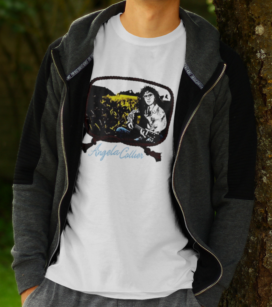 Angela Collier Self-Titled Album Acoustic Guitar In Field T-Shirt