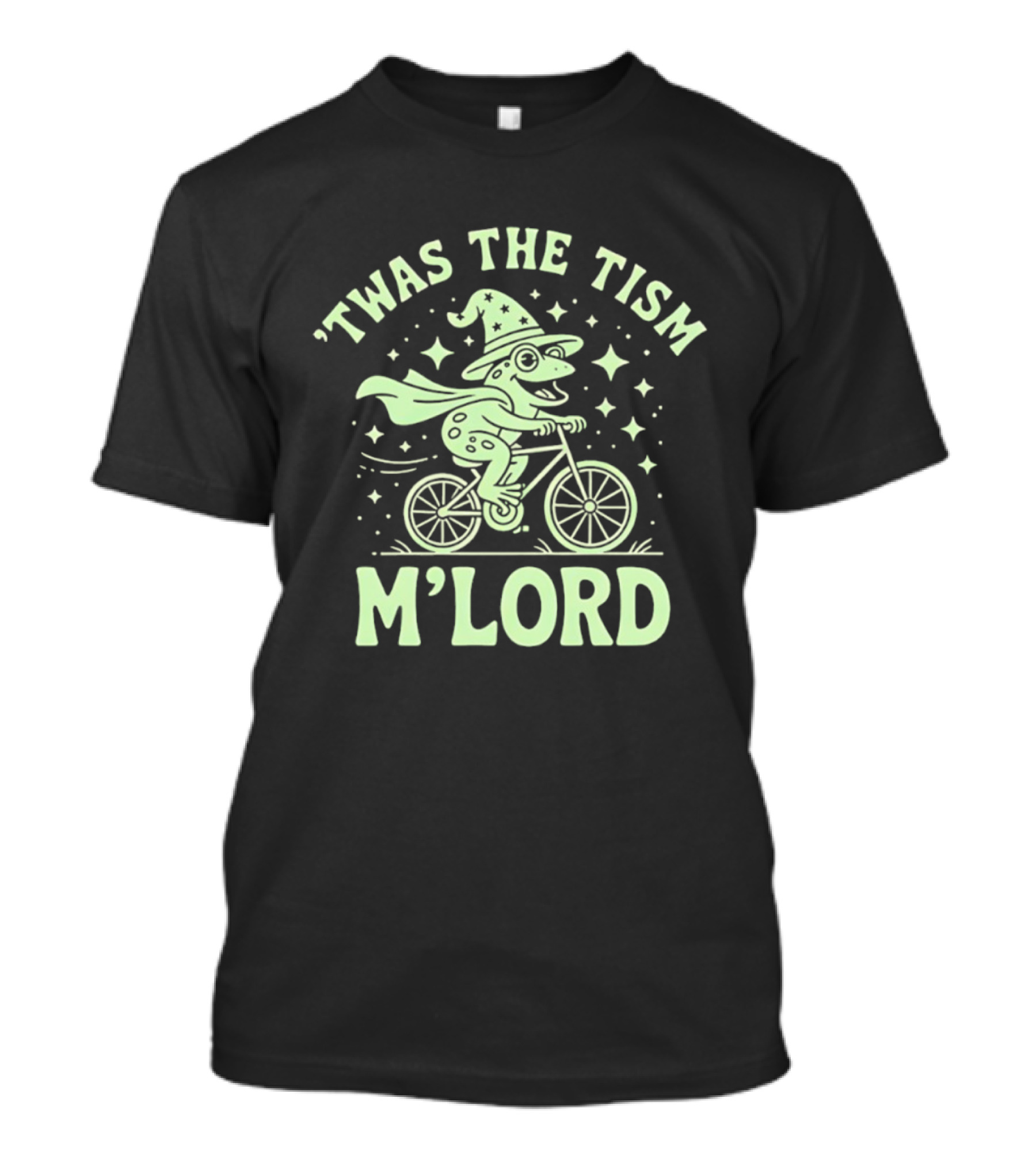 ‘Twas The Tism M’Lord Frog Witch Riding Bicycle T-Shirt