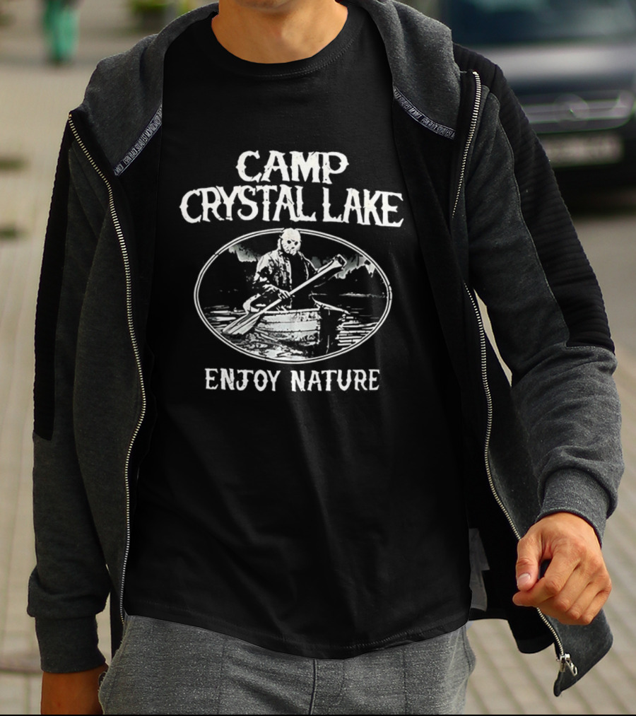 Camp Crystal Lake Jason Voorhees Enjoy Nature Retro T-Shirt