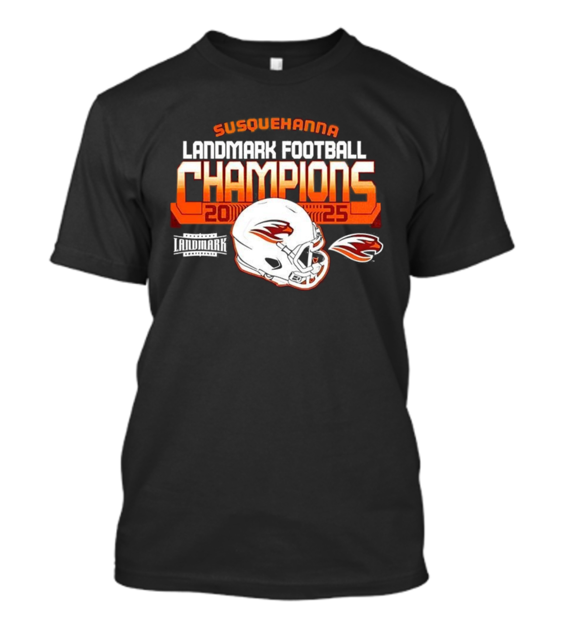 Susquehanna River Hawks Landmark Football Champions 2025 Helmet T-Shirt