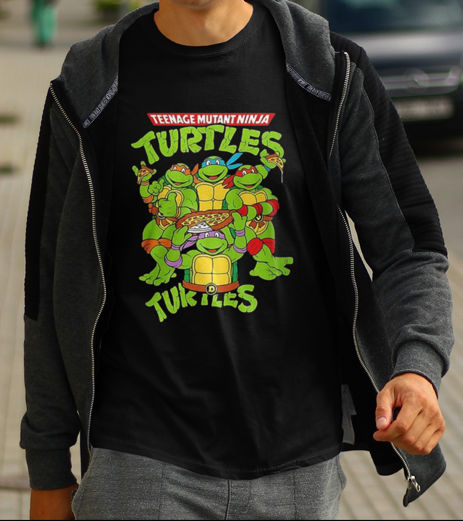 Teenage Mutant Ninja Turtles Eat Pizza And Smash Fascism T-Shirt