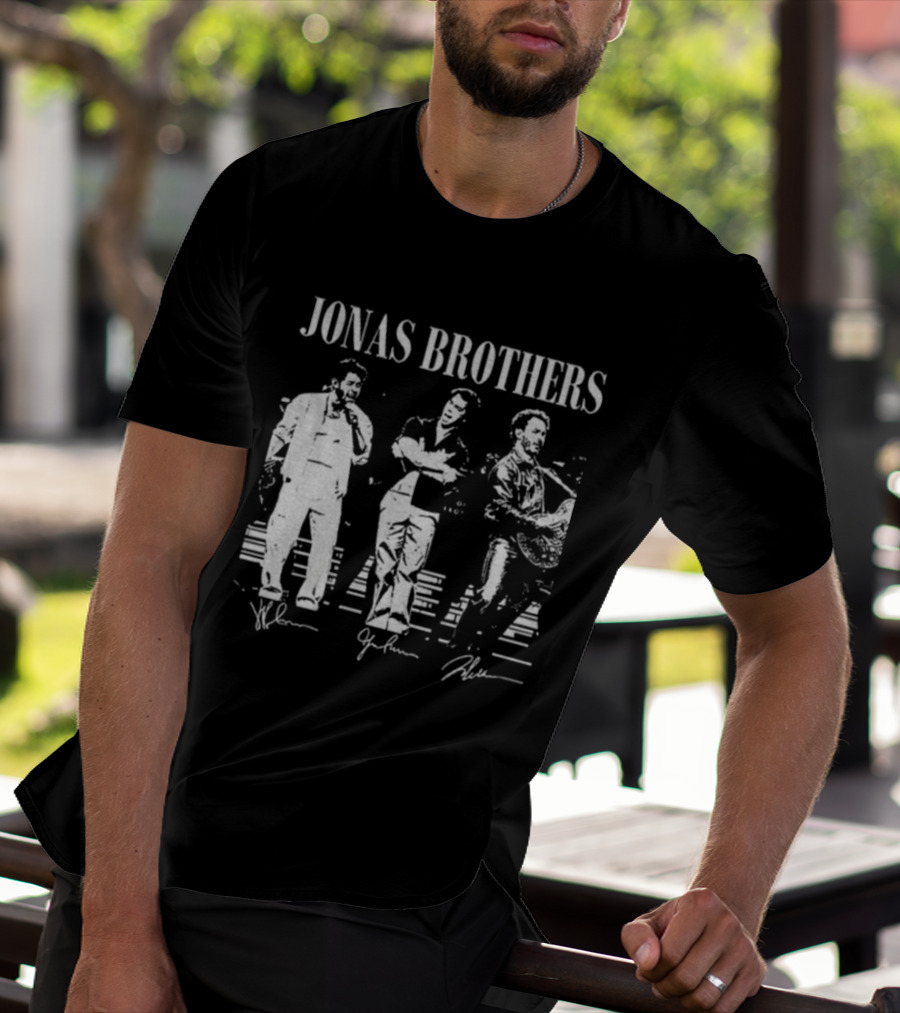 Jonas Brothers Vintage Tour 20th 2025 Signature Music T-Shirt