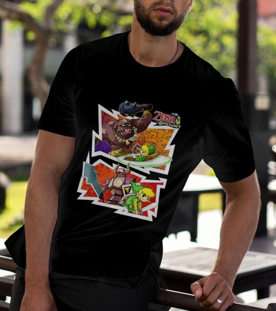 The Legend Of Zelda Spirit Tracks Link Battles Illustrations T-Shirt