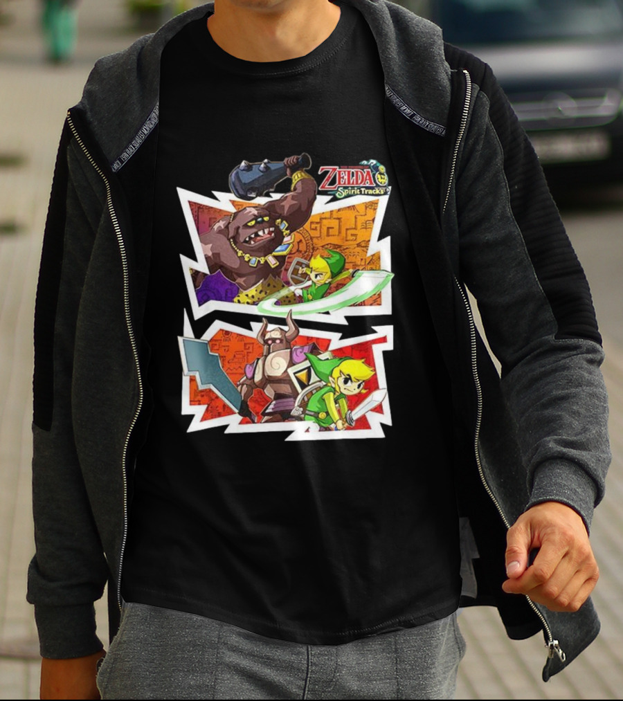 The Legend Of Zelda Spirit Tracks Link Battles Illustrations T-Shirt