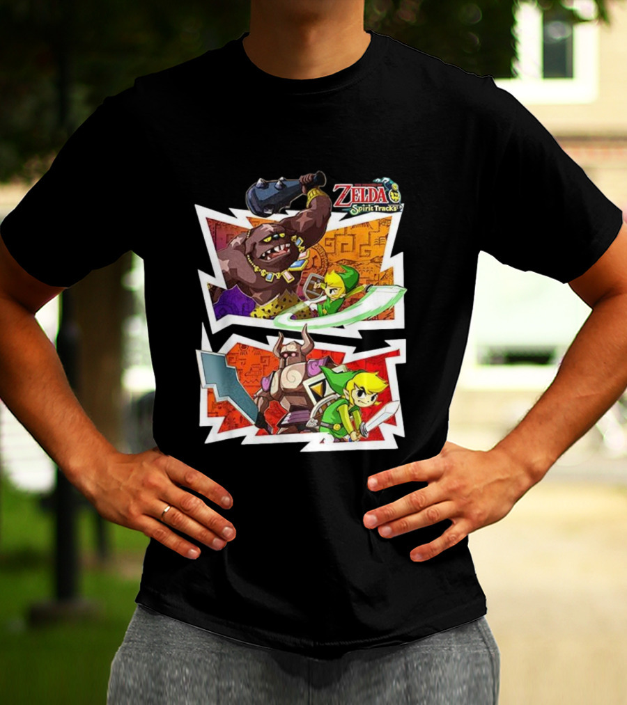 The Legend Of Zelda Spirit Tracks Link Battles Illustrations T-Shirt
