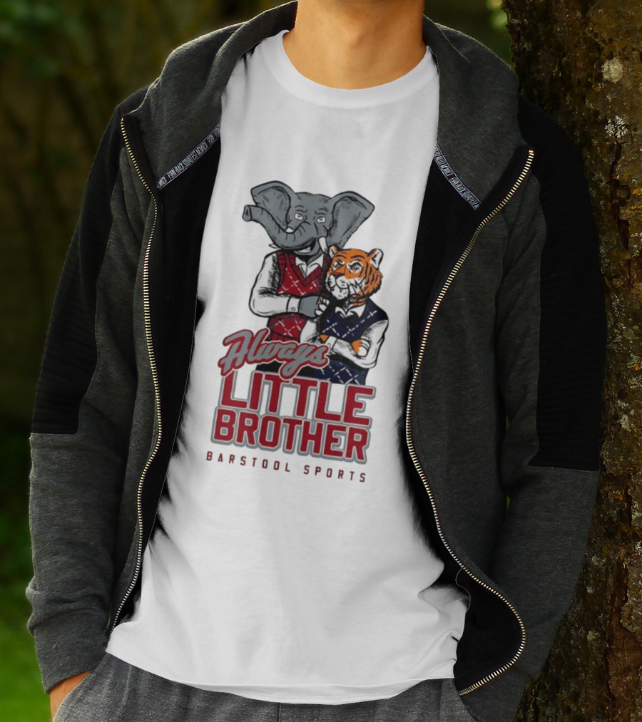 Always Little Brother Barstool Sports Crimson Tide Elephant And Aubie Tiger T-Shirt