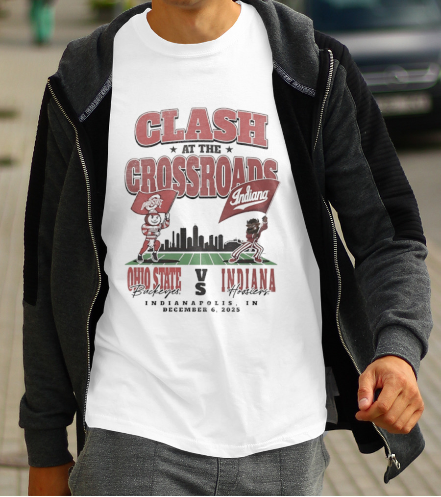 Clash At The Crossroads Ohio State Buckeyes Vs Indiana Hoosiers Indianapolis 2025 T-Shirt