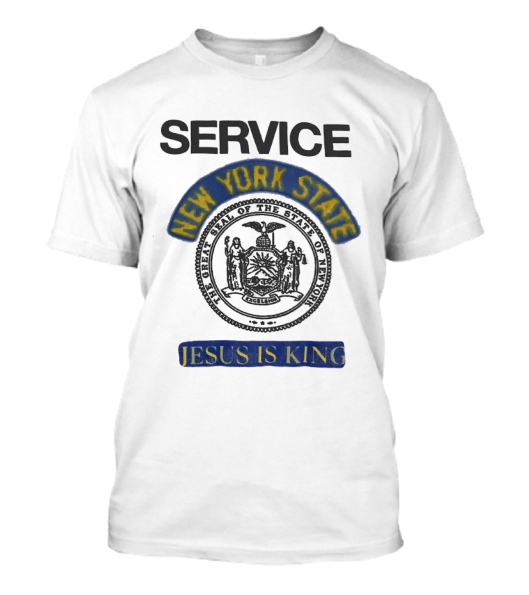 Service New York State Seal Jesus Is King T-Shirt