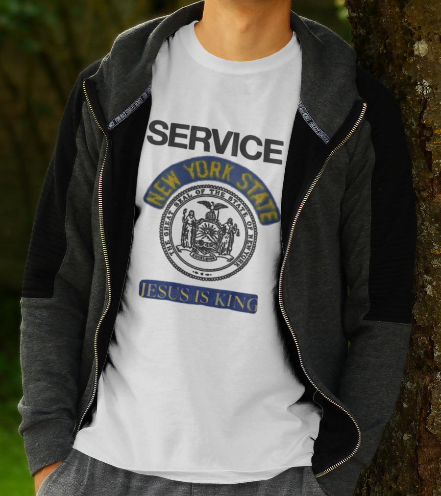 Service New York State Seal Jesus Is King T-Shirt